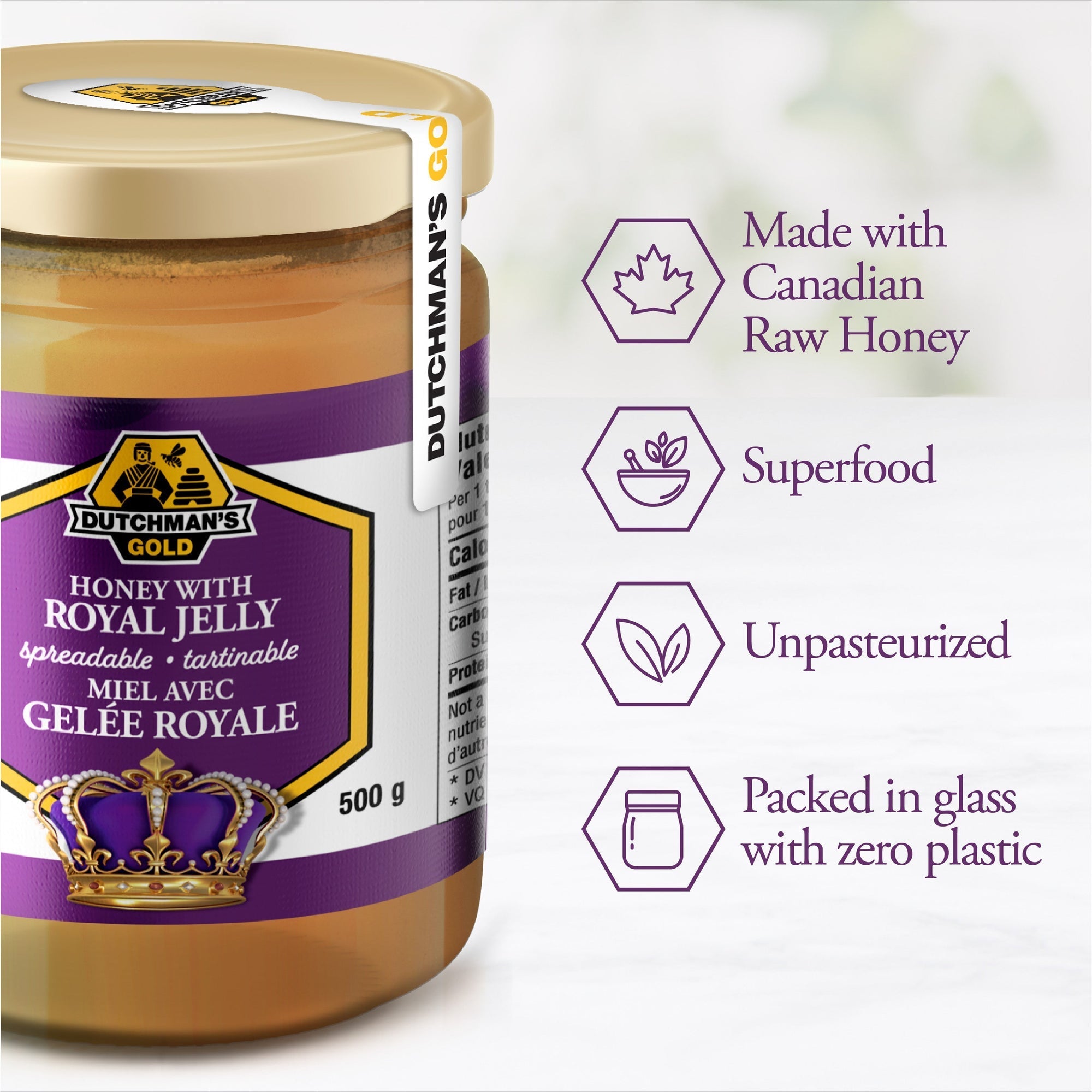 Dutchman's Gold Honey with Royal Jelly 500 Grams - Nutrition Plus