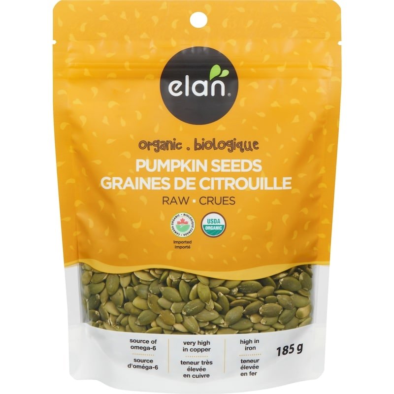 Elan Organic Pumpkin Seeds, 180 Grams - Nutrition Plus