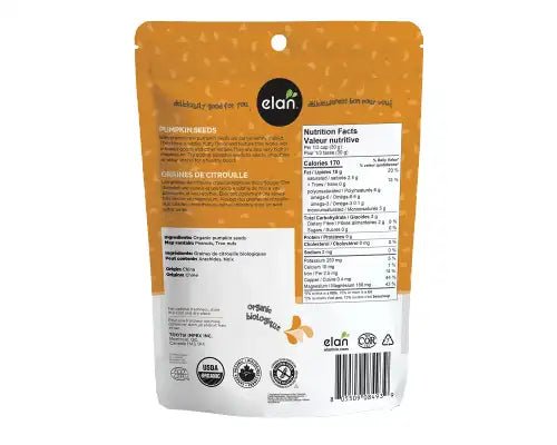 Elan Organic Pumpkin Seeds, 180 Grams - Nutrition Plus