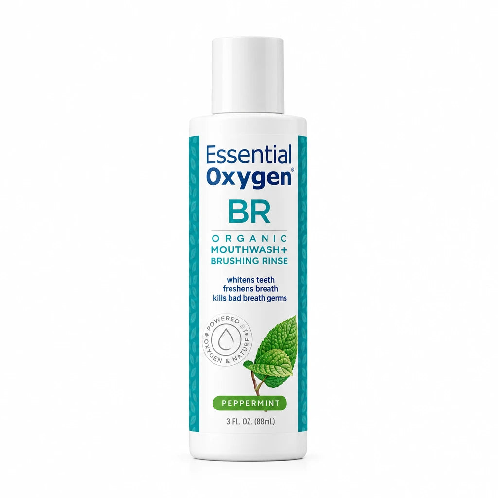 Essential Oxygen BR Organic Mouthwash + Brushing Rinse 88mL - Peppermint - Nutrition Plus