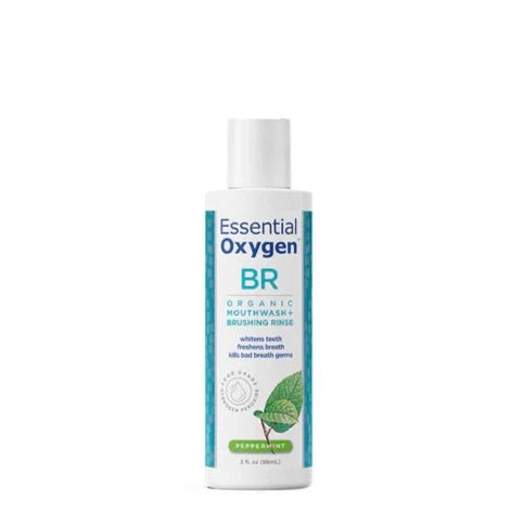 Essential Oxygen BR Organic Mouthwash + Brushing Rinse 88mL - Peppermint - Nutrition Plus