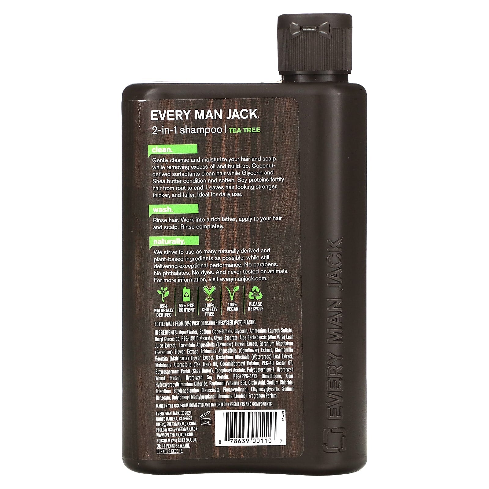 Every Man Jack 2 - In - 1 Daily Shampoo Tea Tree 400mL - Nutrition Plus