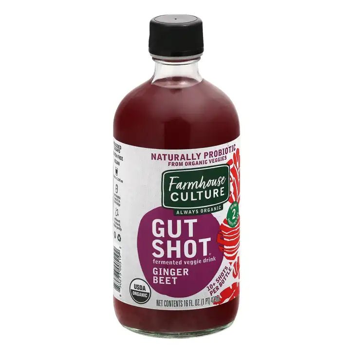 Farmhouse Culture Gut Shot Organic Ginger Beet 473mL - Nutrition Plus