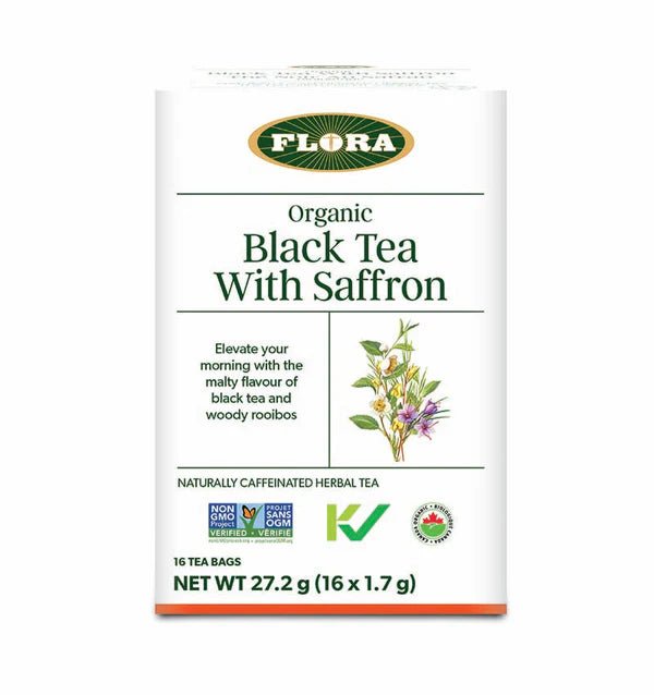 Flora Black Tea with Saffron 16 Tea Bags - Nutrition Plus