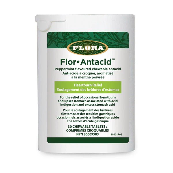 Flora Flor•Antacid™ | Heartburn Relief 30 Chewable Tablets - Nutrition Plus