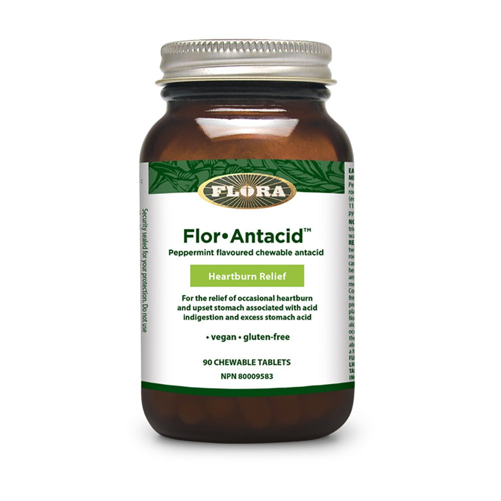 Flora Flor•Antacid™ | Heartburn Relief 90 Chewable Tablets - Nutrition Plus
