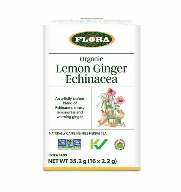 Flora Lemon Ginger Echinacea Tea 16 Tea Bags - Nutrition Plus