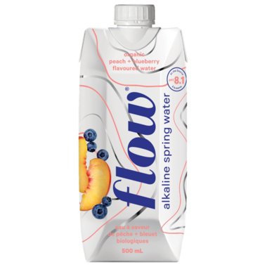 Flow Alkaline Spring Water Peach Blueberry 500mL - Nutrition Plus