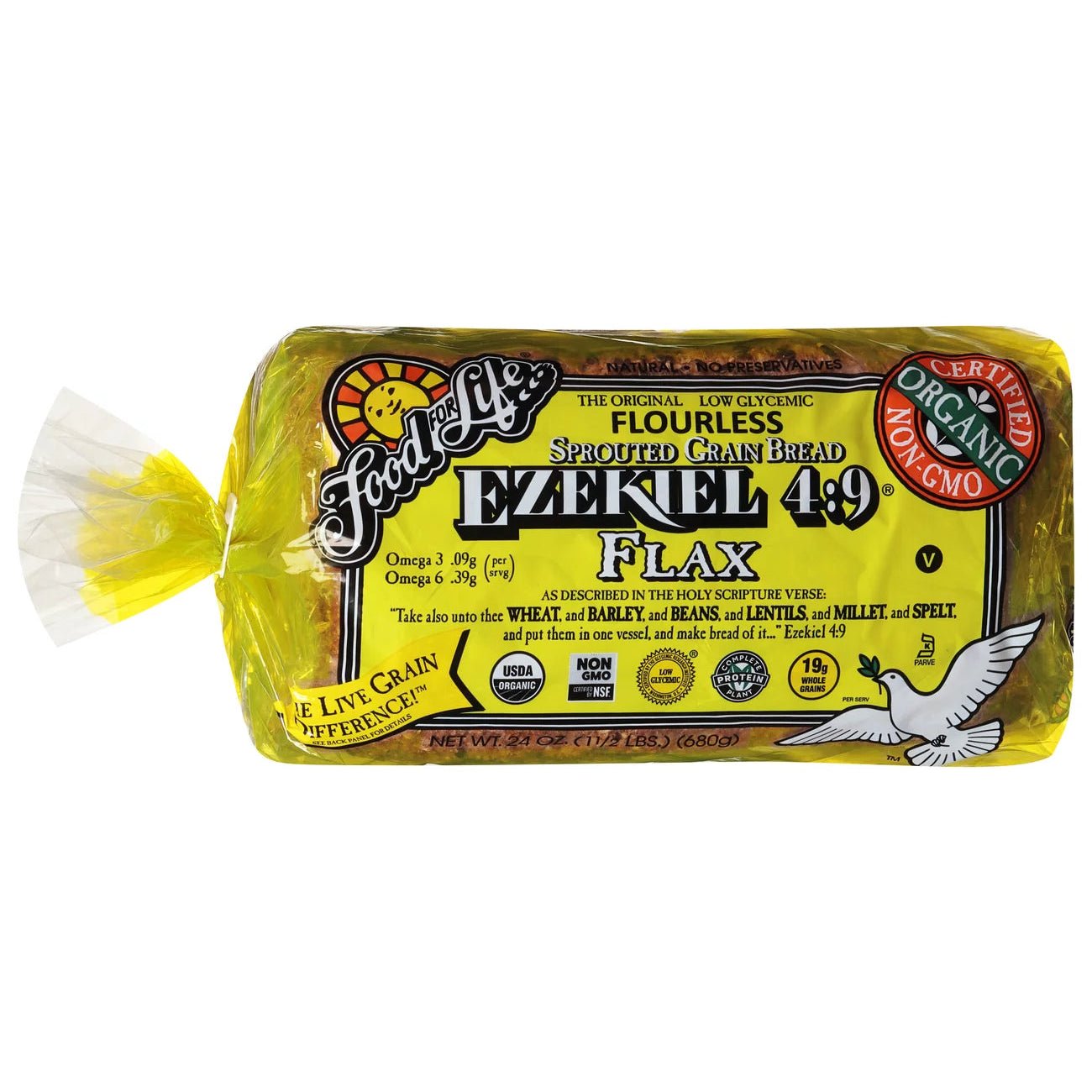 Food For Life Ezekiel 4:9 Sprouted Flourless Grain Loaf 680 Grams - Nutrition Plus