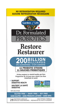 Thumbnail for Garden of Life Probiotics Restore 200 Billion 28 Veg Capsules - Nutrition Plus