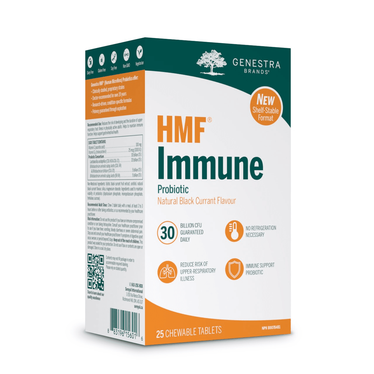 Genestra HMF Immune 25 Chewable Tablets, (shelf-stable) - Nutrition Plus