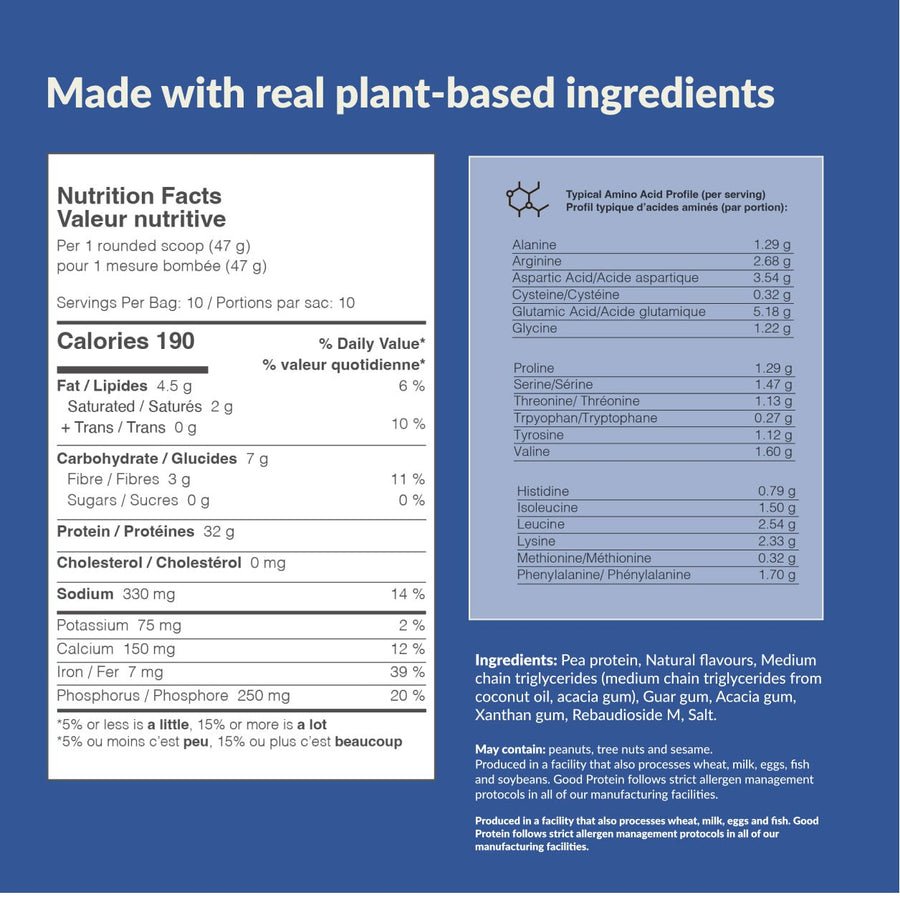 Good Protein High Protein Plant Based Shake 470 Grams, French Vanilla - Nutrition Plus
