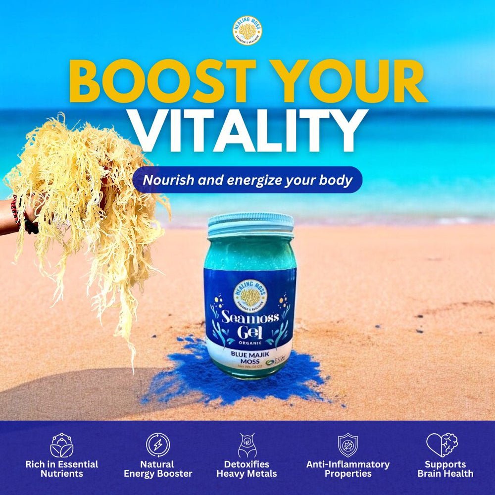 Healing Moss Blue Majik Sea Moss Gel – Superfood for Energy - 16 oz - Nutrition Plus