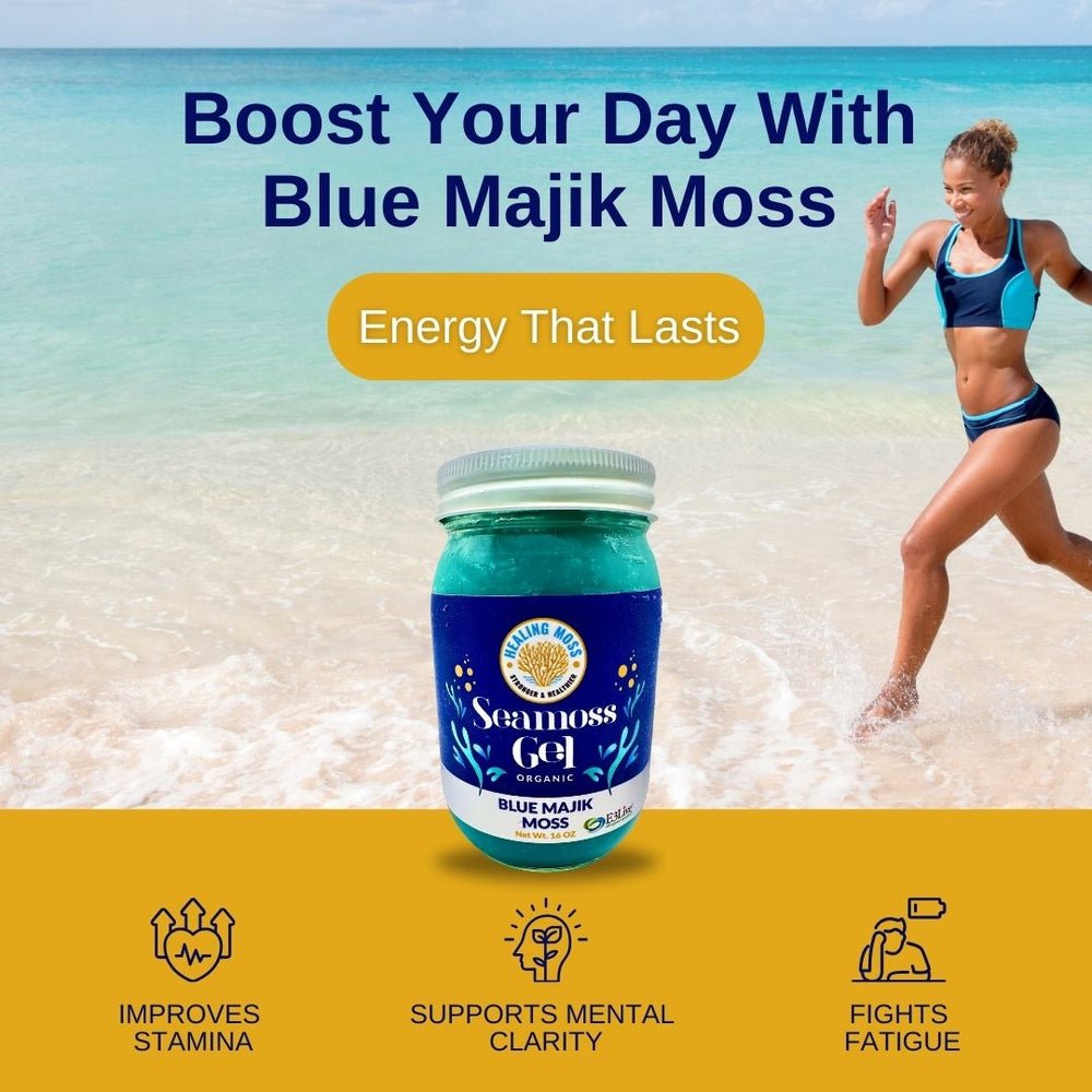 Healing Moss Blue Majik Sea Moss Gel – Superfood for Energy - 16 oz - Nutrition Plus