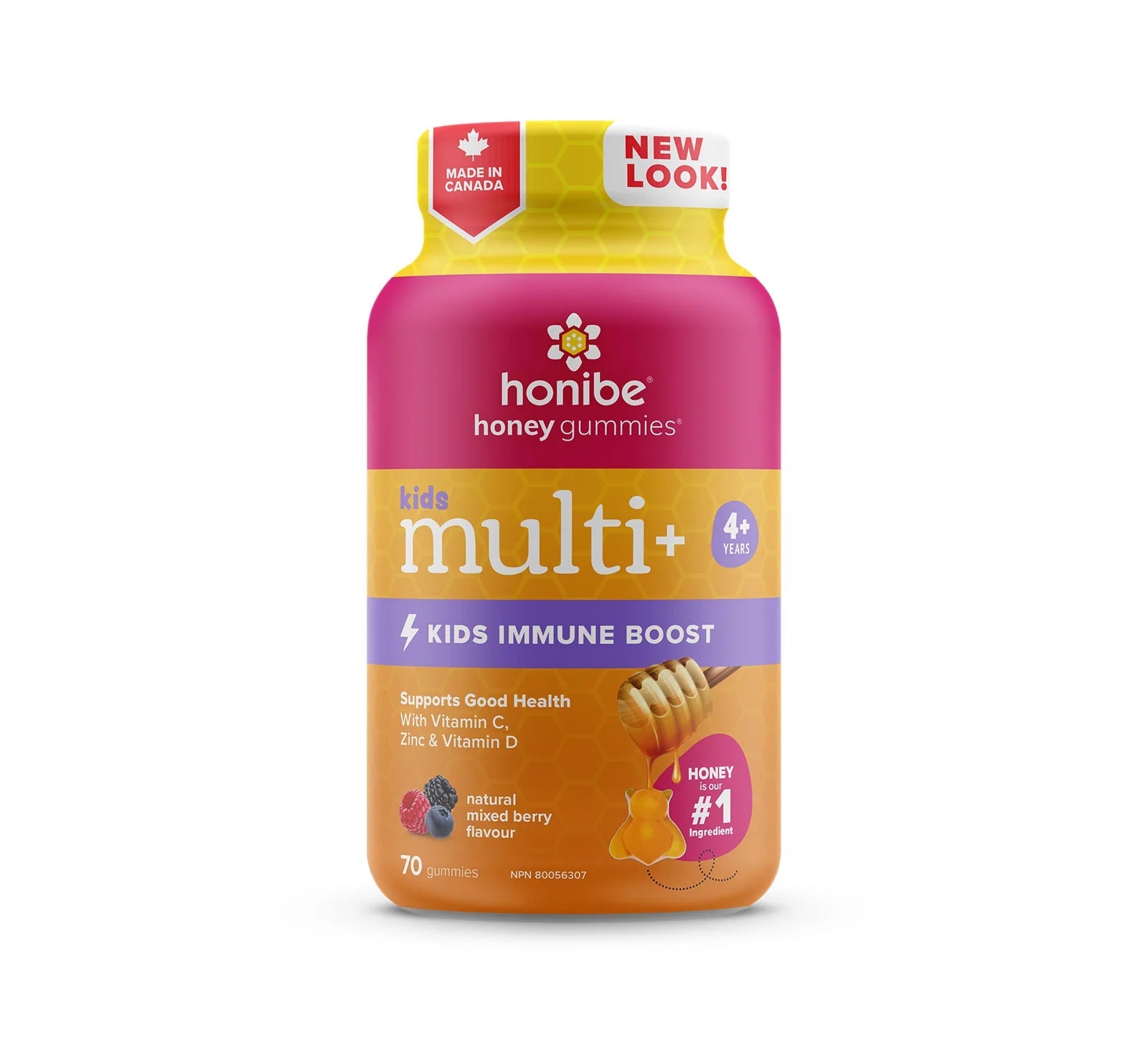 Honibe Kids Multivitamin Gummies Plus Immune Boost 70 Veg Gummies - Nutrition Plus