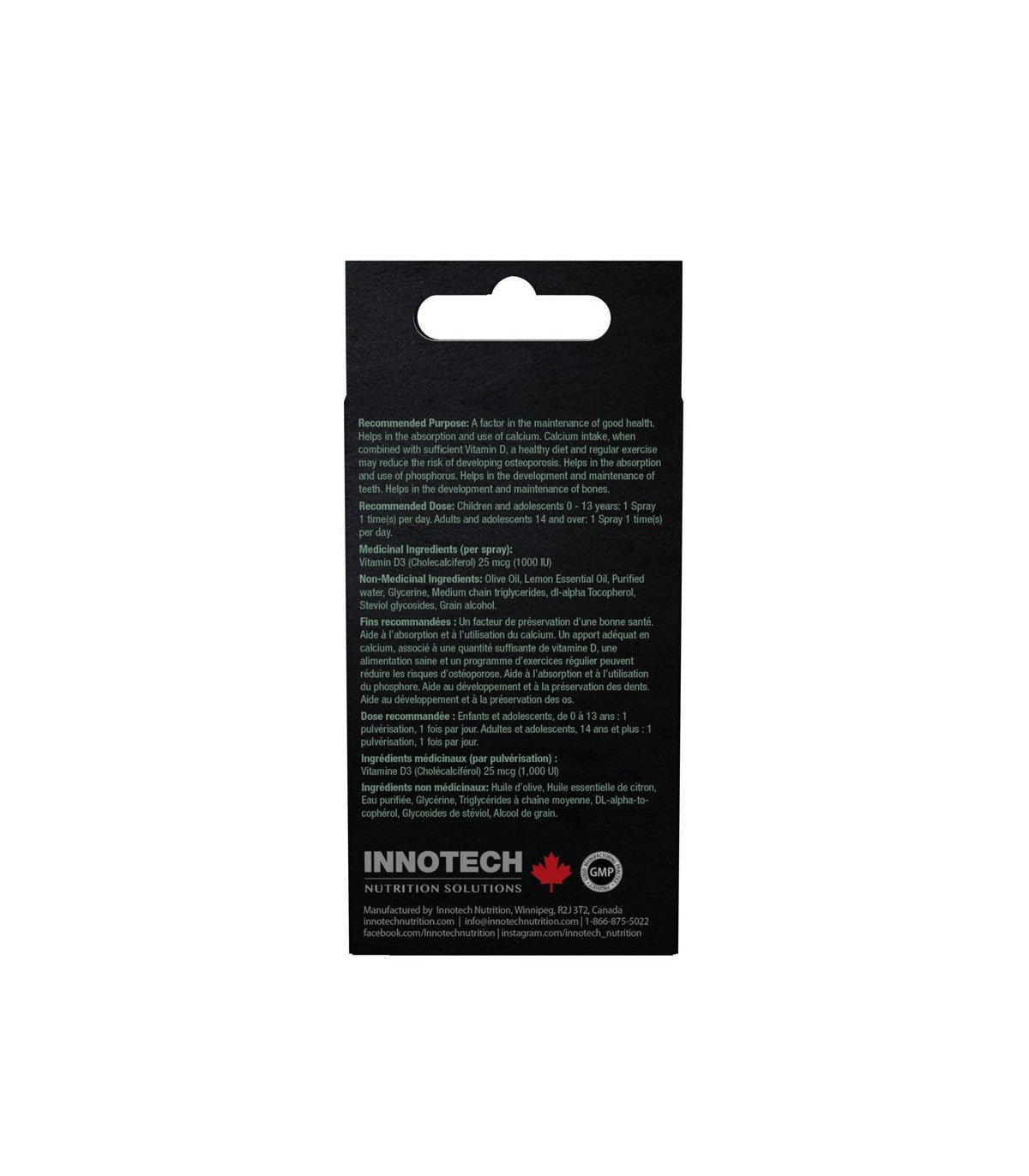 Innotech Nutrition Vitamin D3 Spray 30mL - Nutrition Plus