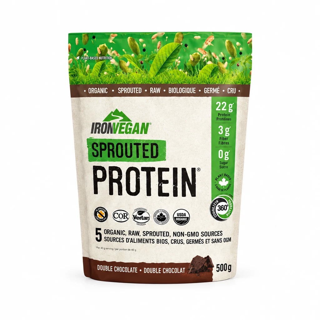 Iron Vegan Sprouted Protein - Natural Chocolate 500 Grams - Nutrition Plus