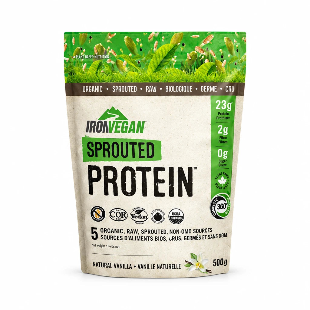 Iron Vegan Sprouted Protein - Natural Vanilla 500 Grams - Nutrition Plus