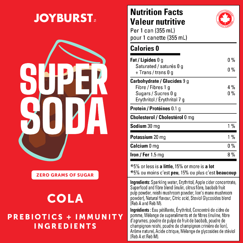 Joyburst Energy Drink Super Soda Cola, 4*355mL - Nutrition Plus