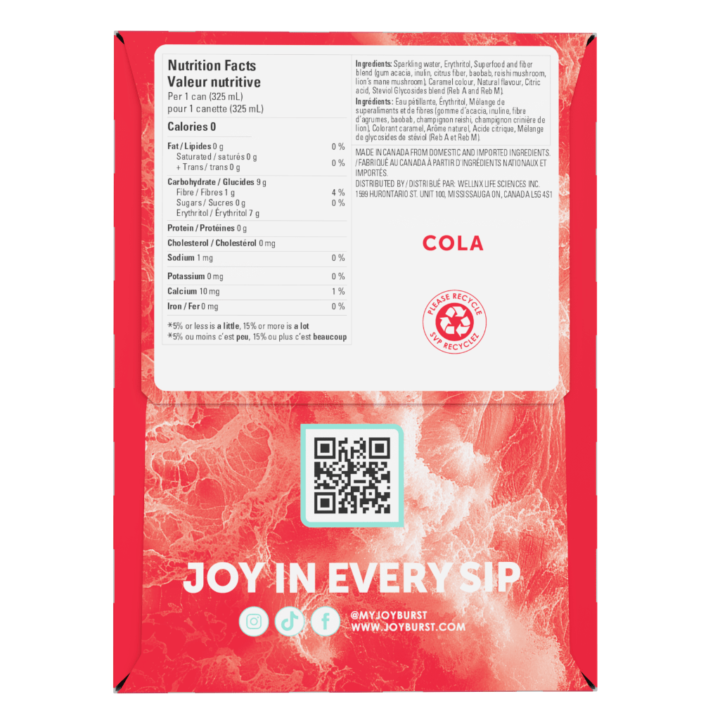 Joyburst Energy Drink Super Soda Cola, 4*355mL - Nutrition Plus