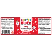 Thumbnail for Kidstar BioFe Pure Iron 5mg 120 Chewable Tablets - Nutrition Plus