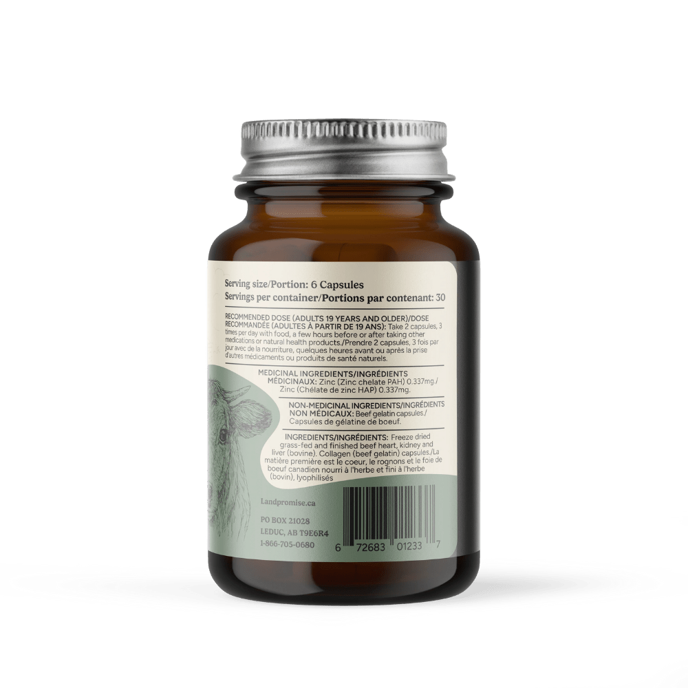 Land Promise Essential Organs 180 Capsules, Grass Fed - Nutrition Plus