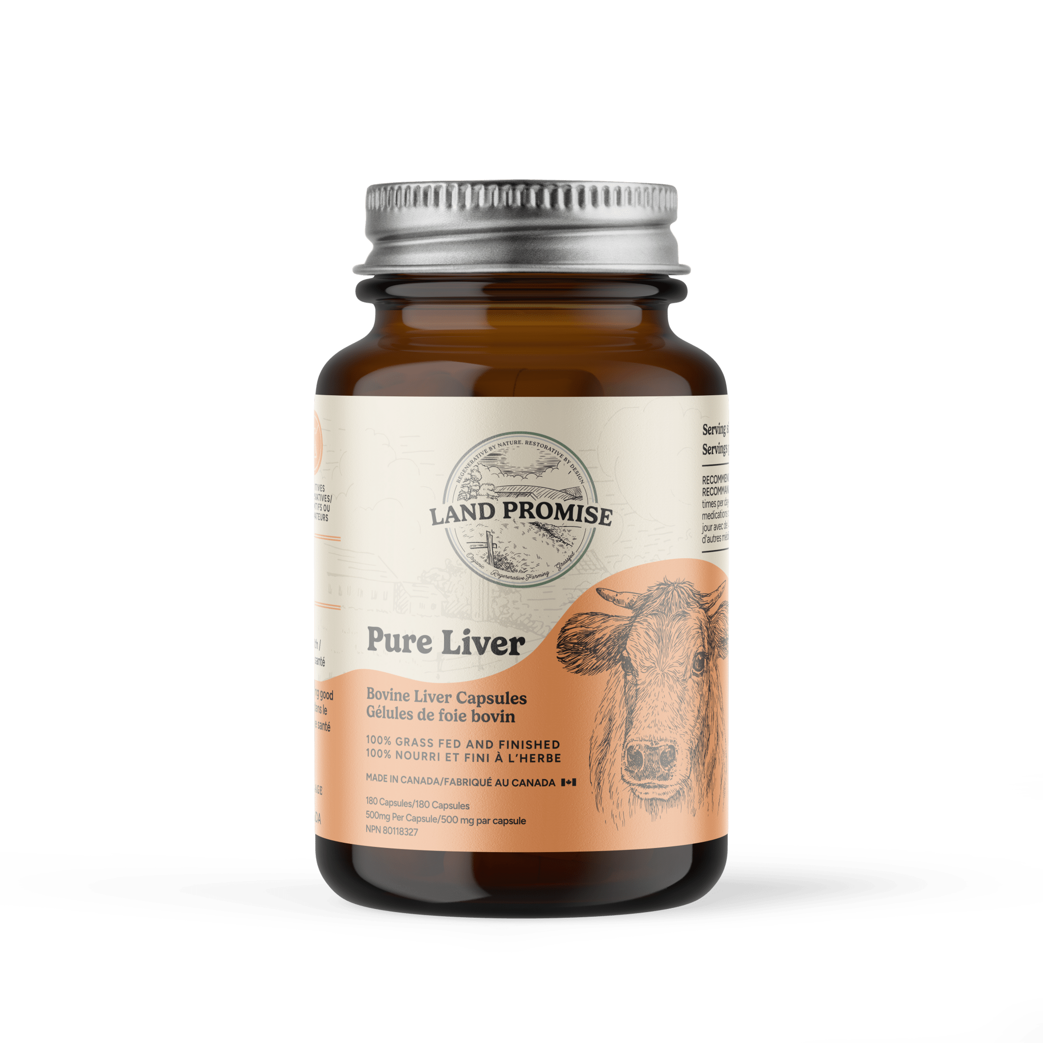 Land Promise Pure Liver 180 Capsules, Grass Fed - Nutrition Plus