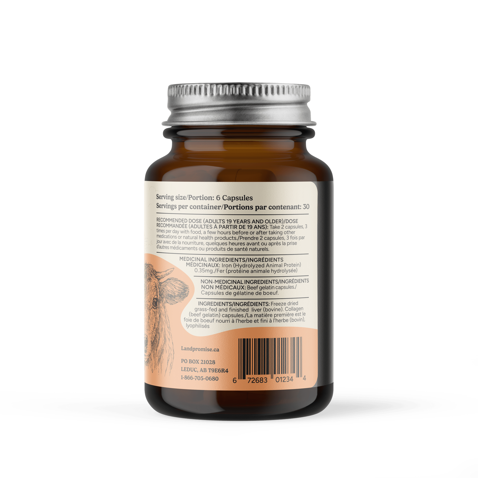 Land Promise Pure Liver 180 Capsules, Grass Fed - Nutrition Plus