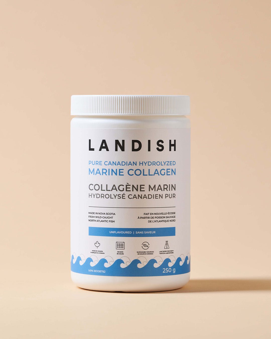 Landish Pure Canadian Hydrolyzed Marine Collagen 250 Grams - Nutrition Plus