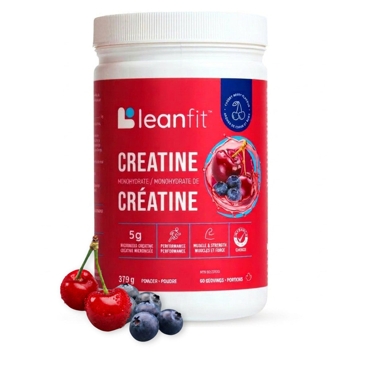 LeanFit Creatine Cherry Berry Flavour 379 Grams - Nutrition Plus