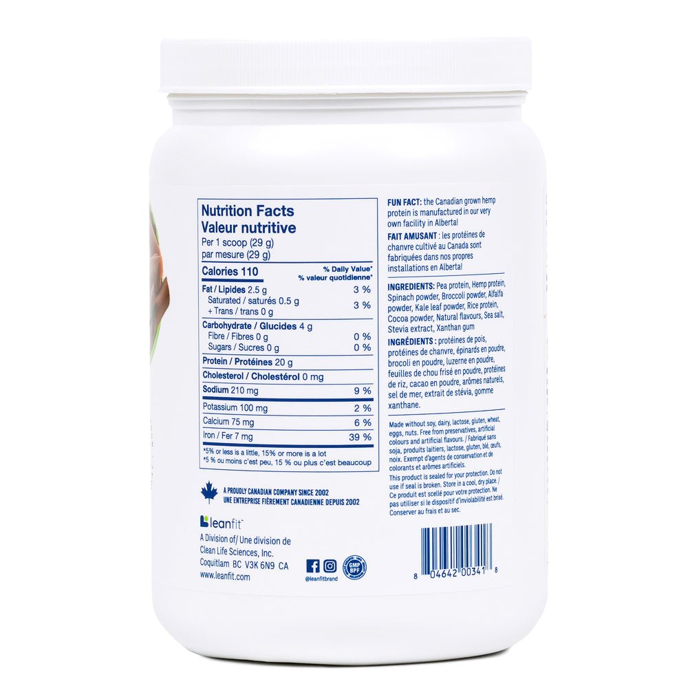 LeanFit Plant - Based Protein & Greens - Chocolate 579 Grams - Nutrition Plus