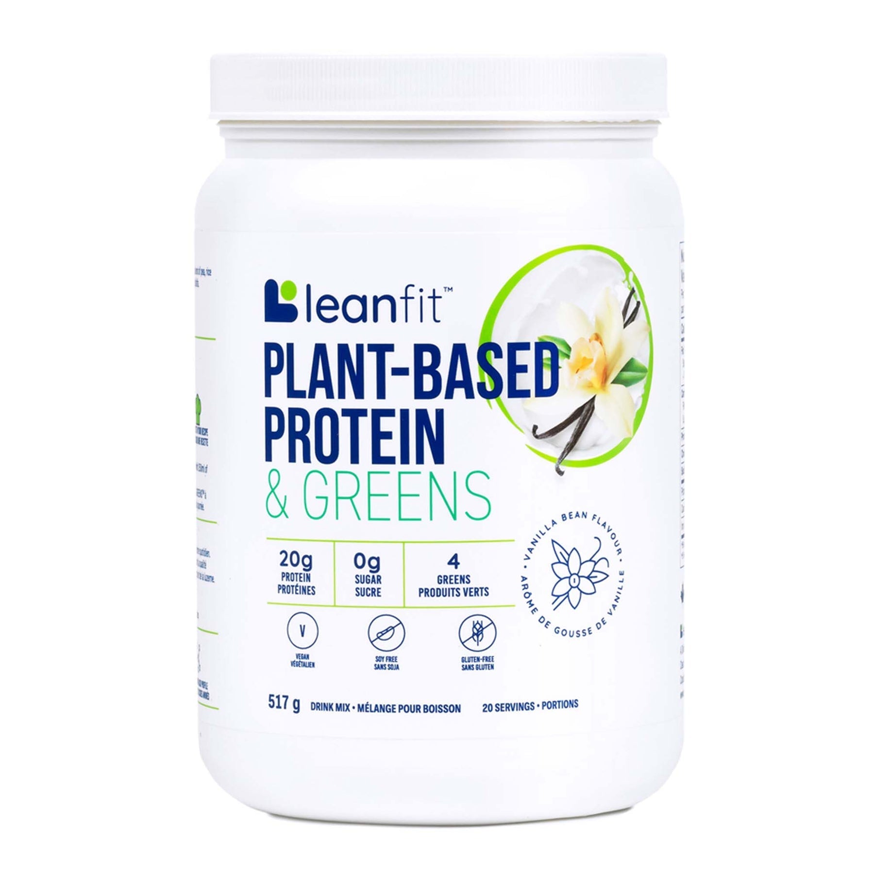 LeanFit Plant - Based Protein & Greens - Vanilla Bean 517 Grams - Nutrition Plus