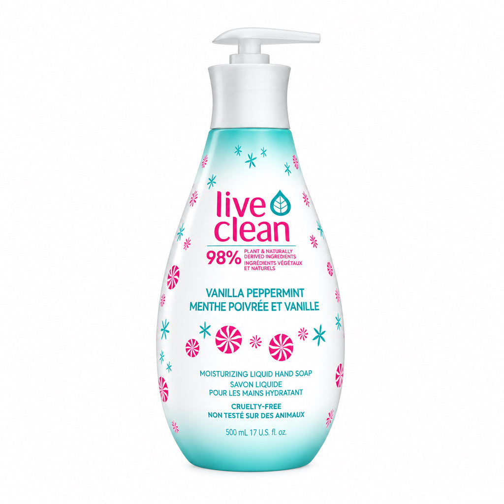 Live Clean Moisturizing Hand Soap, Vanilla Peppermint, 500mL - Nutrition Plus