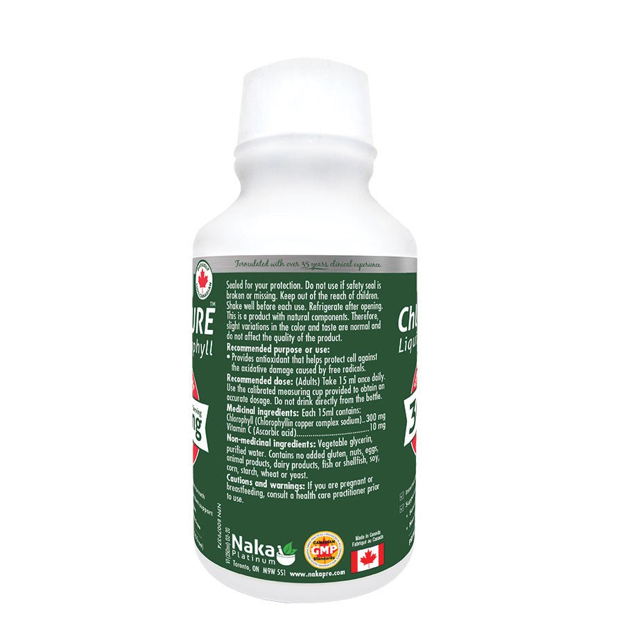 Naka ChloroPURE Liquid Chlorophyll 300mg 600mL - Nutrition Plus
