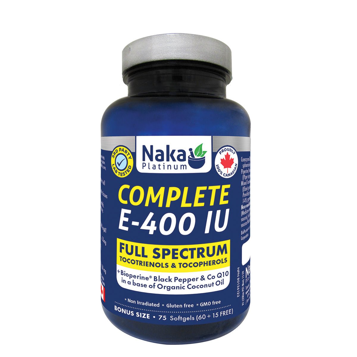 Naka Complete Vitamin E 400 IU 75 Softgels - Nutrition Plus