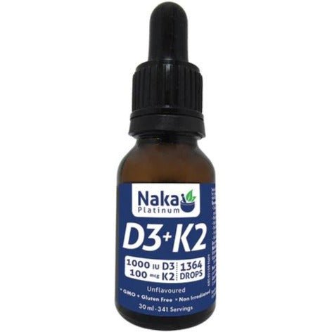 Naka D3+K2 Drops in MCT oil 30ml, 341 servings - Nutrition Plus