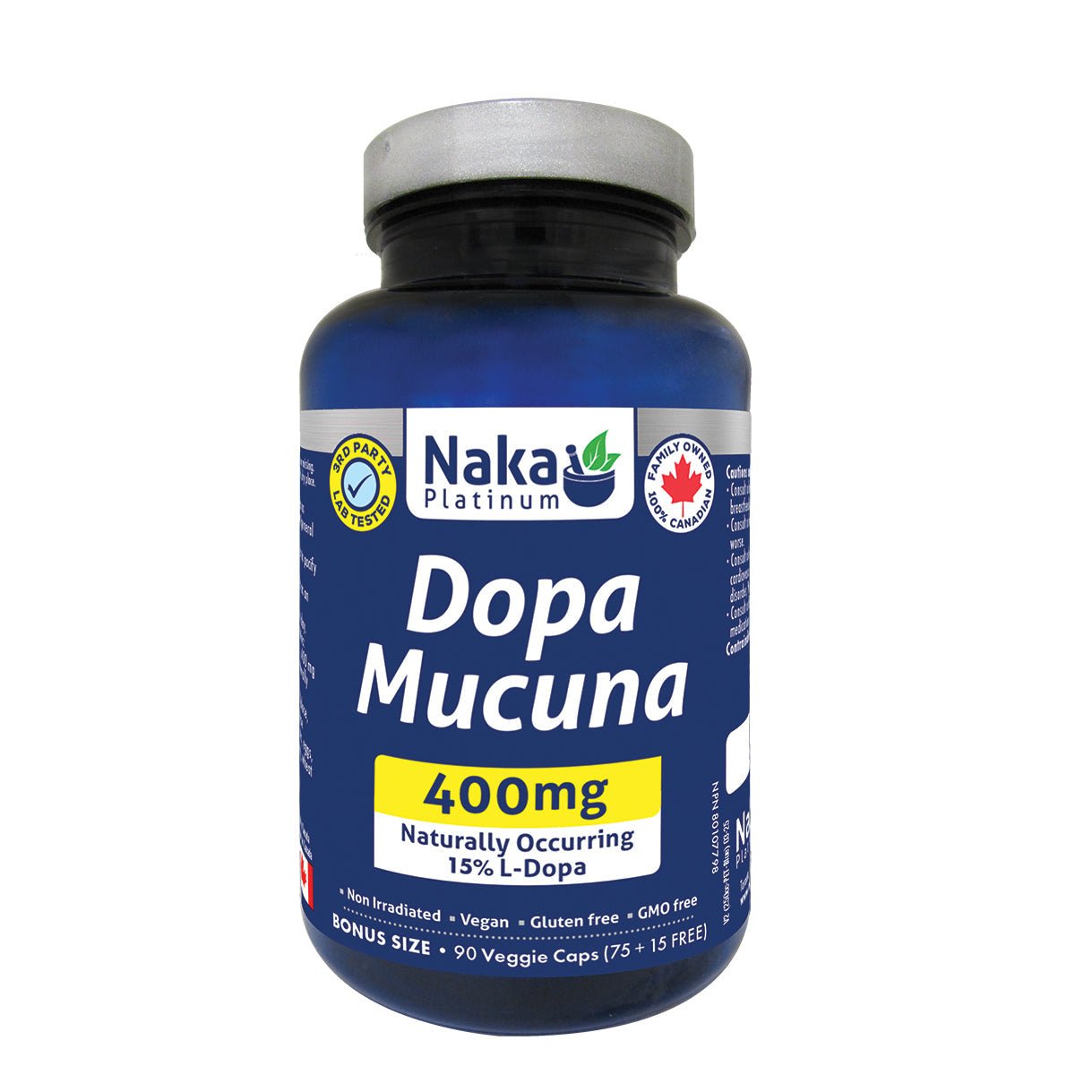 Naka Dopa Mucuna 400mg 90 Veg Capsules - Nutrition Plus