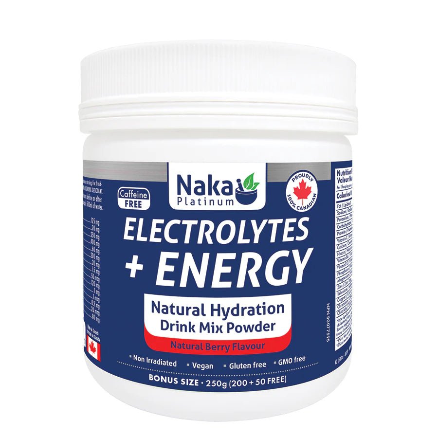 Naka Electrolytes + Energy Natural Sport Drink Mix - 250g Powder - Nutrition Plus