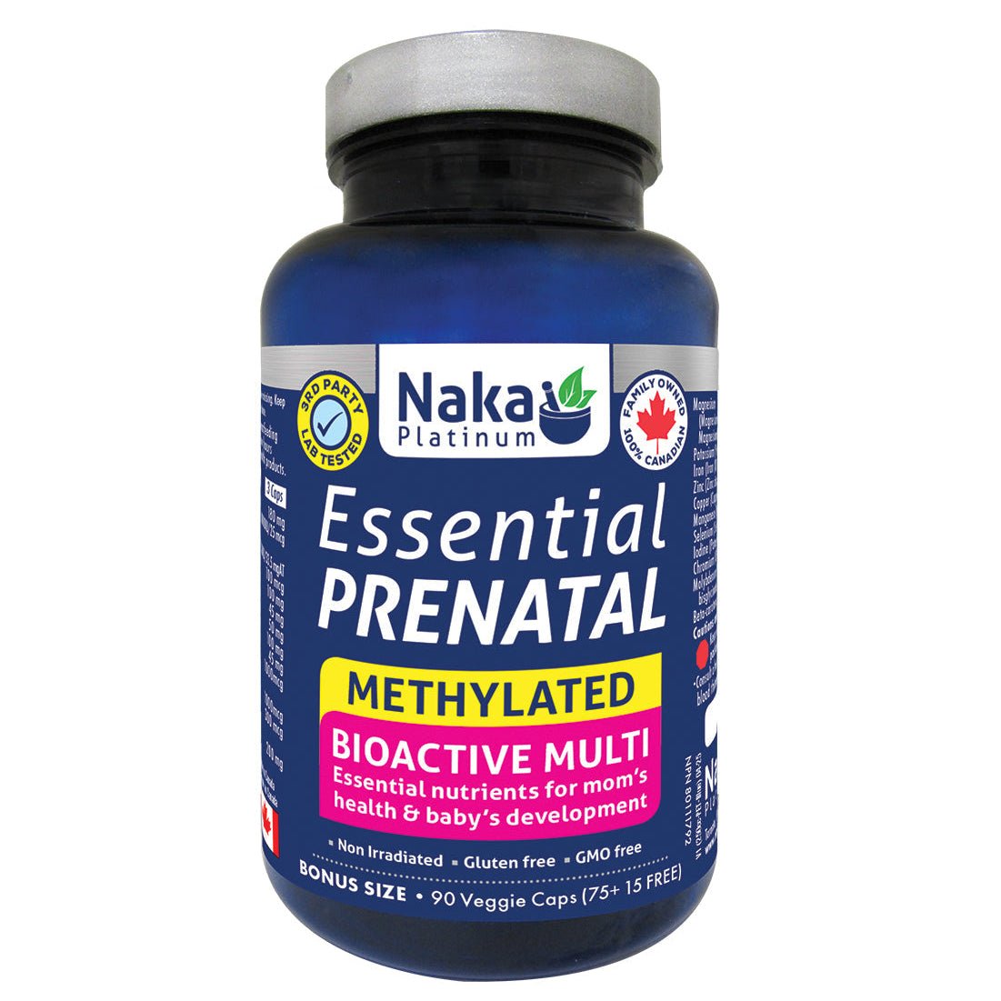 Naka Essential Prenatal Methylated Multi 90 Veg Capsules, BioActive - Nutrition Plus