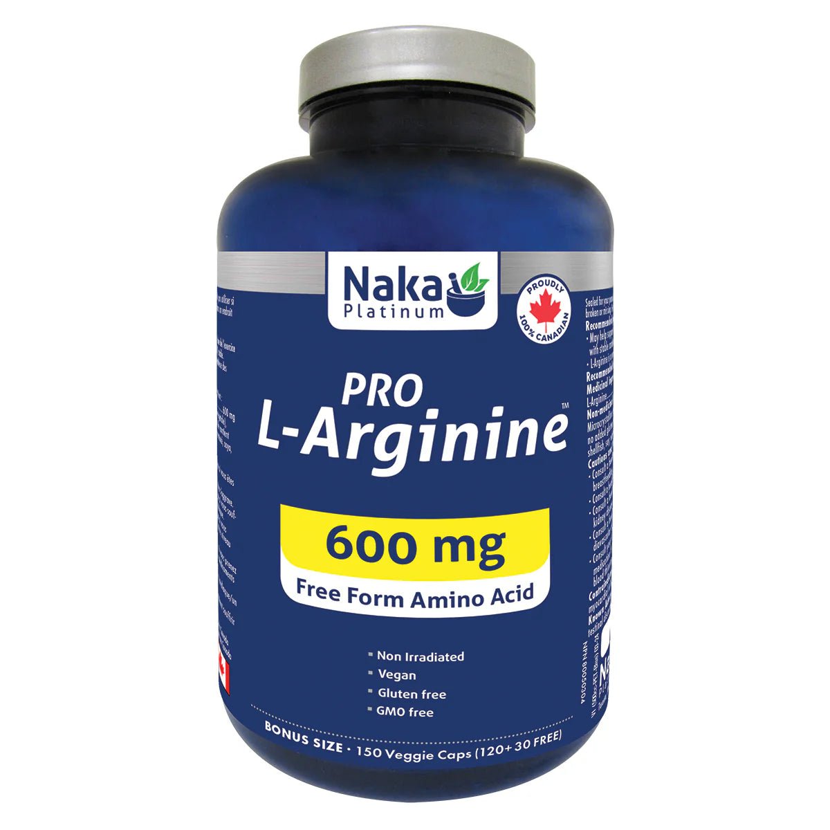 Naka L - Arginine 600mg 150 Veg Capsules - Nutrition Plus