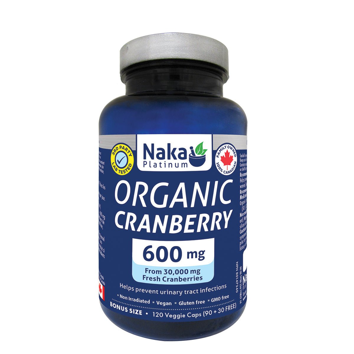 Naka Organic Cranberry 120 Veg Capsules - Nutrition Plus