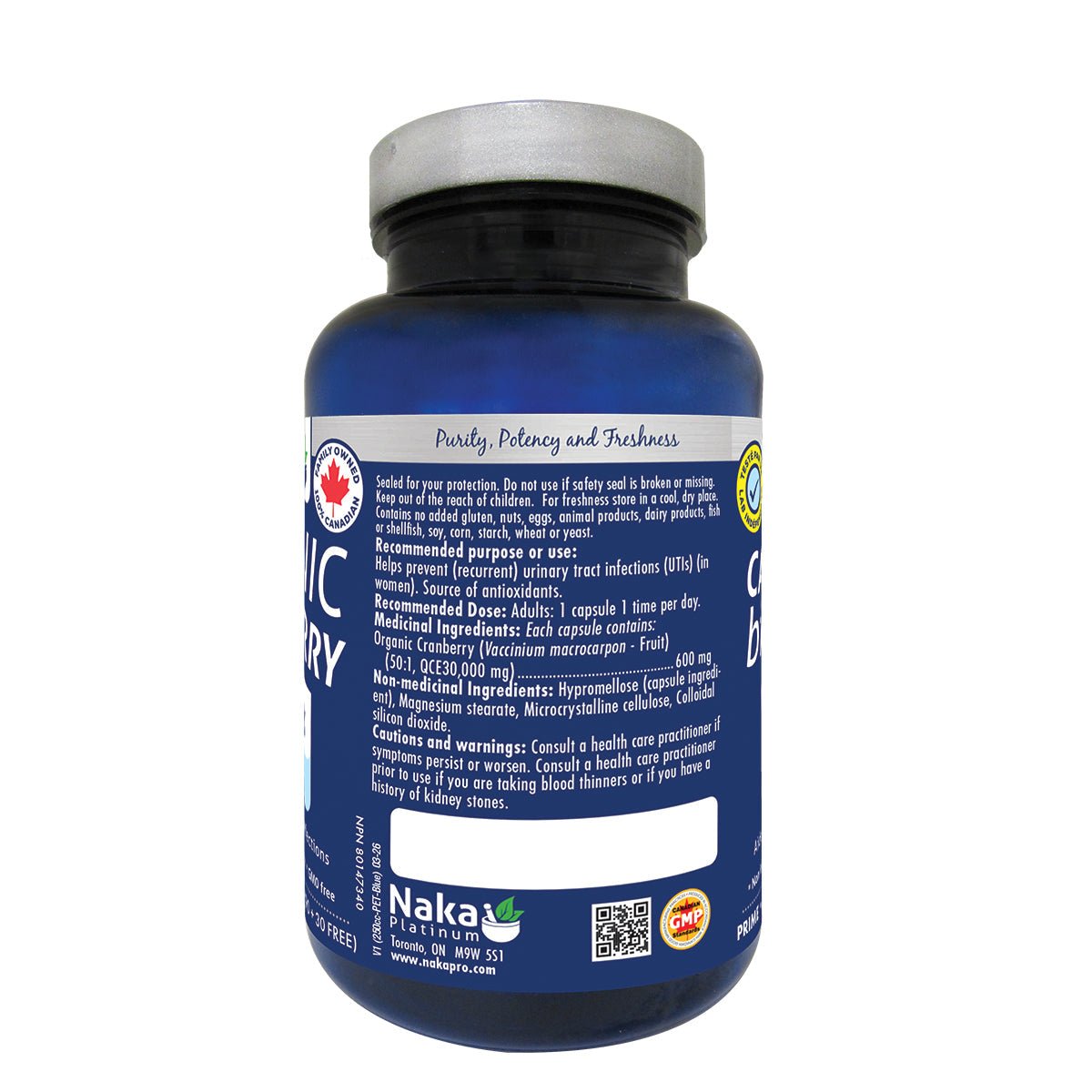 Naka Organic Cranberry 120 Veg Capsules - Nutrition Plus