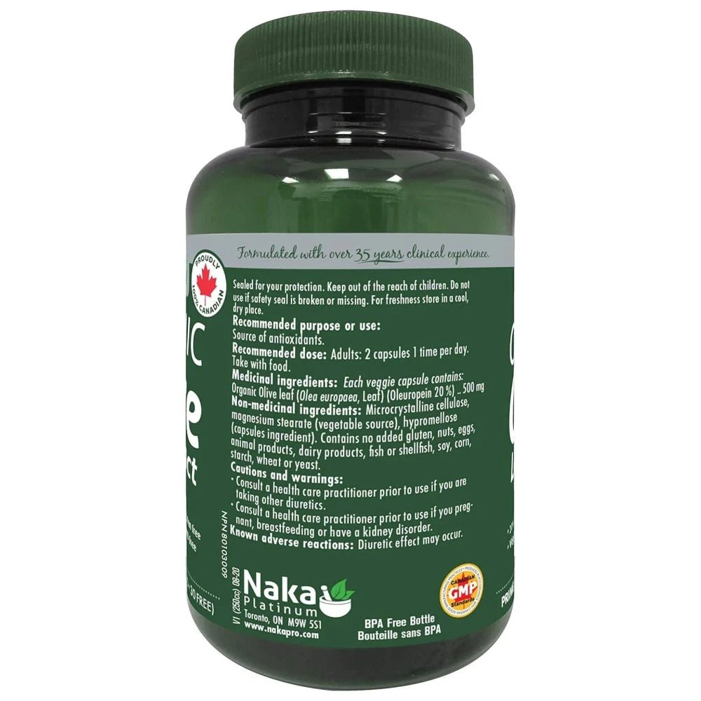 Naka Organic Olive Leaf Extract 90 Veg Capsules - Nutrition Plus