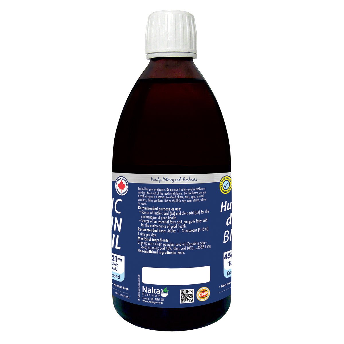 Naka Organic Pumpkin Seed Oil 200mL - Nutrition Plus