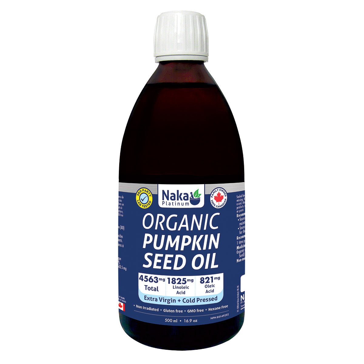 Naka Organic Pumpkin Seed Oil 500mL - Nutrition Plus