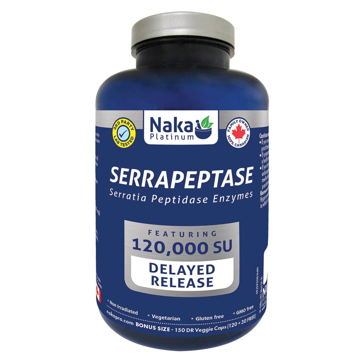 Naka Serrapeptase 150 Veg Capsules - Nutrition Plus