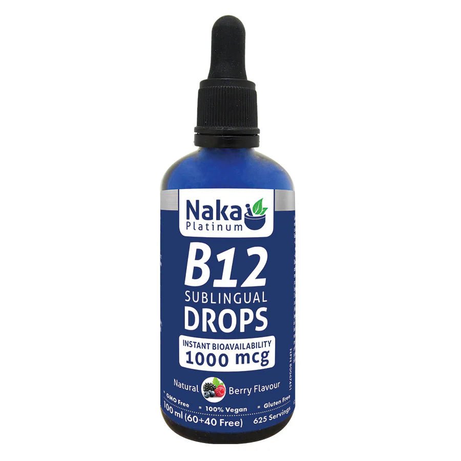 Naka Vitamin B12 1,000mcg 100mL Dropper, Berry Flavour - Nutrition Plus