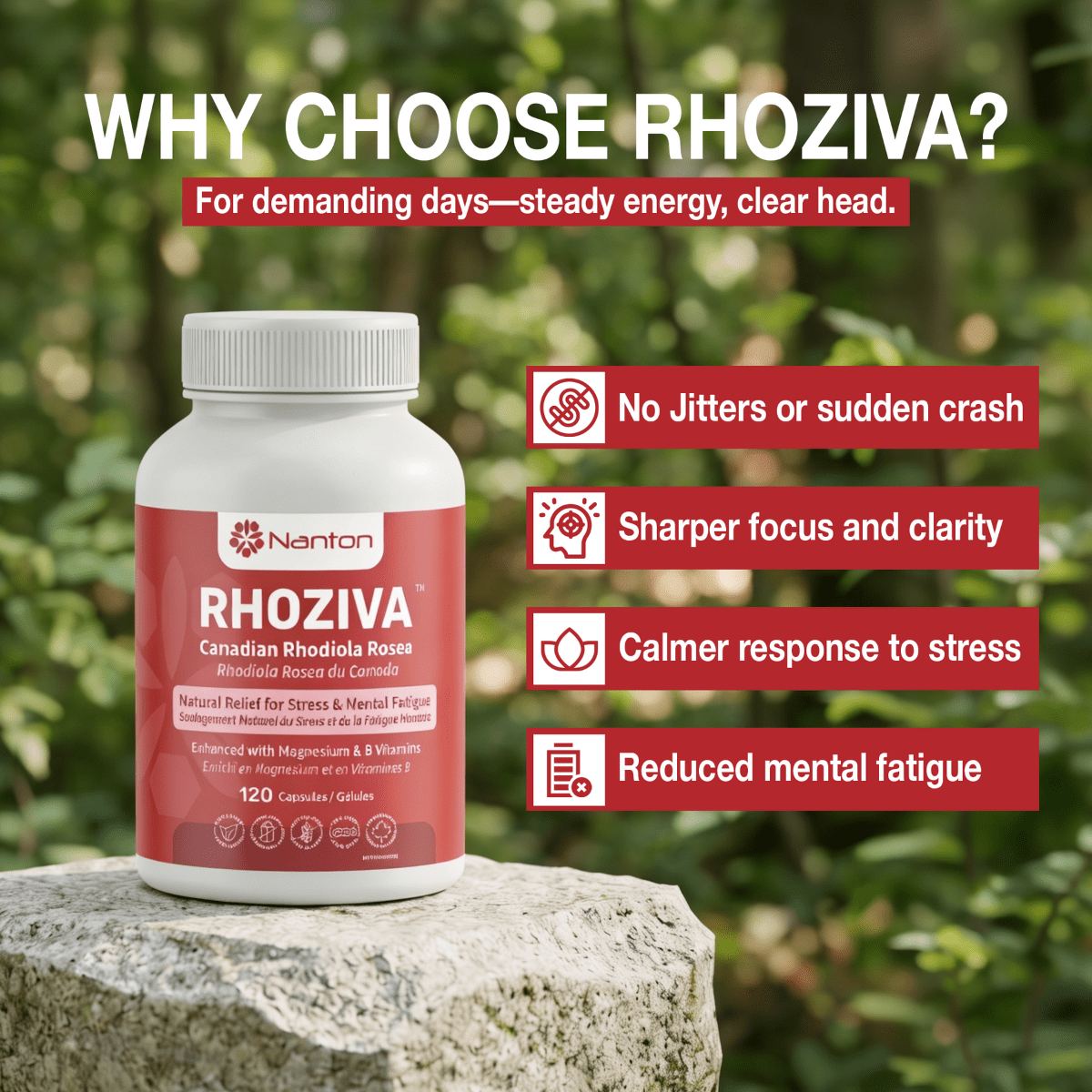 Nanton Rhoziva 60 Veg Bottle Capsules - Nutrition Plus