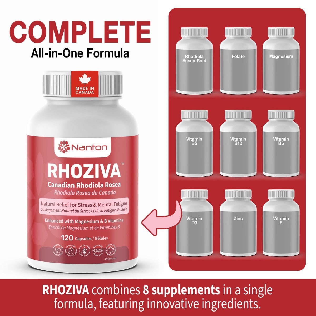 Nanton Rhoziva 60 Veg Bottle Capsules - Nutrition Plus