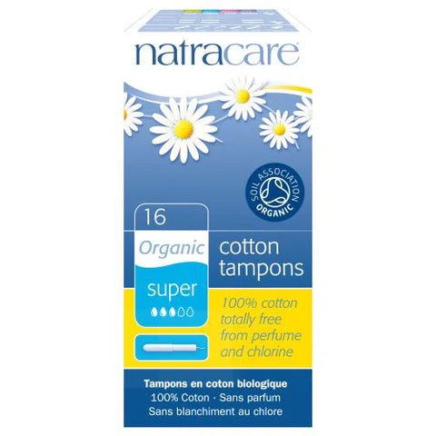 Natracare Cotton Tampons Super with Applicator, 16 CT - Nutrition Plus